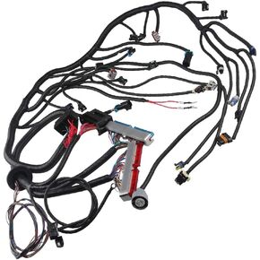 Engine Wiring Harness, Professional 4L60E Standalone Wiring Harness, Compatible with DBC LS1 4.8 5.3 5.7 6.0 1997 1998 1999 2000 2001 2002 2003 2004 2005 2006 ev1-Injector Plug and 3 Pin MAF