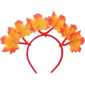 Fall Maple Leaf Headband Artificial Autumn Leaves Hair Bands Fall Leaf Hair Accessories for Women Orange Yellow