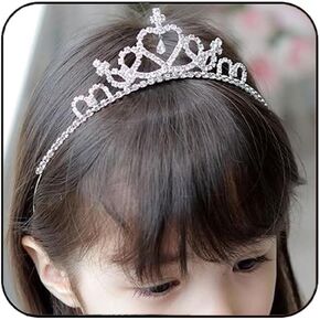 Gortin Girls Crystal Tiara Crown Silver Children Princess Crown for Birthday Party Rhinestones Headbands Bride Wedding Headpieces for Girls and Kids