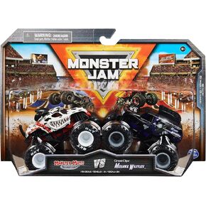 Monster Jam, Official Monster Mutt Dalmatian Vs. Mohawk Warrior Die-Cast Monster Trucks, 1:64 Scale, Kids Toys for Boys Ages 3 and up