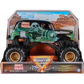 Monster Jam, Official Grave Digger Monster Truck, Collector Die-Cast Vehicle, 1:24 Scale, Kids Toys for Boys and Girls Ages 3 and up