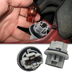 Front Turn Signal Light Bulb Plug Socket, 2 Pcs, Replacement OEM 90075-60060 Compatible with Many Vehicle Models (Gray)