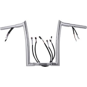 MoKitDora Softail Dyna مقود سلكي مسبقًا 12 بوصة Rise Ape Hangers 1.25 بوصة دهون 1 بوصة مشبك Meathook Bars لـ 2016-up Harley Softail 2016-2017 Dyna low Rider S Models، أسود