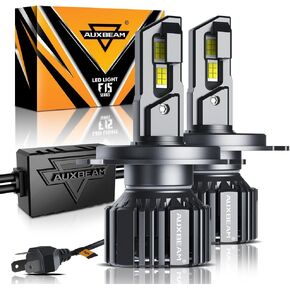 Auxbeam H4 9003 Fog Light Bulbs, F15 Series H4 Powersports Bulbs, 20000LM 600% Brighter 6500K HB2 Light Bulbs for UTV ATV Offroad Vehicles