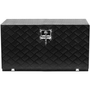 24 Inch Heavy Duty Aluminum Tool Box - Waterproof Square Truck Storage Organizer Chest for Pickup Truck Bed, RV Trailer - T-Handle Lock and Keys Included 24"(L) x 17"(W) x 18"(H) in Kuwait