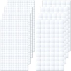 Joez Wonderful 8 Sheets Foam Adhesive Squares, 1320pcs Total Double Sided Self Adhesive Dots, Precut Squares Strips Foam Tape for DIY Arts & Crafts, 2 Sizes (0.47in/12mm, 0.24in/6mm)