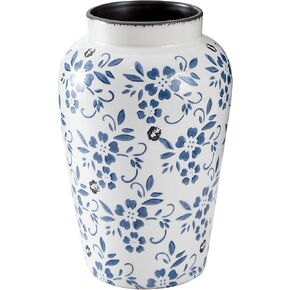 Blue and White Porcelain Vase, Ceramic Flower Vase Home Décor, Vases for Kitchen, Bedroom, Living Room, Bathroom, & Shelf Centerpiece Table Decorations (Small Mounth)