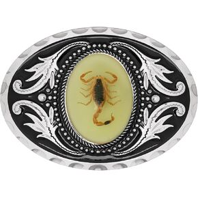 HAQUIL Vintage American Men Western Cowboy Luminous Scorpion Belt Buckle, Classic Vintage Scorpion Belt Buckle, Jewelry for Men Women