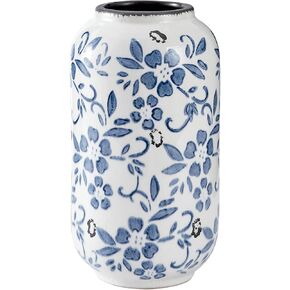 Blue and White Porcelain Vase, Ceramic Flower Vase Home Décor, Vases for Kitchen, Bedroom, Living Room, Bathroom, & Shelf Centerpiece Table Decorations (Small Mounth)