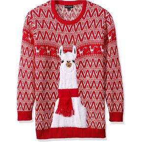 Blizzard Bay Men's Ugly Christmas Llama Sweater, Red, 4X US