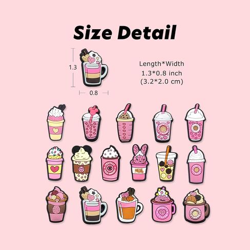 Coffee Dount Chicken Shoe Charms For Clogs Cute Shoe Charms For Men Women Teens in Saudi Arabia