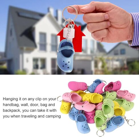20 قطعة من سلاسل المفاتيح ذات النعال، 5 ألوان من سلاسل مفاتيح الأحذية المصنوعة من السيليكون، سلسلة مفاتيح من النعال على الشاطئ، قابلة لإعادة الاستخدام من أجل حقيبة الظهر ومحفظة الأمتعة، هدايا الحفلات in Kuwait