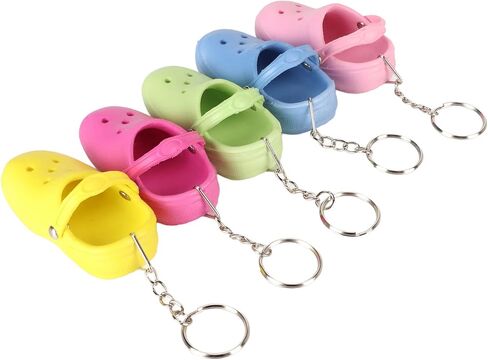 20 قطعة من سلاسل المفاتيح ذات النعال، 5 ألوان من سلاسل مفاتيح الأحذية المصنوعة من السيليكون، سلسلة مفاتيح من النعال على الشاطئ، قابلة لإعادة الاستخدام من أجل حقيبة الظهر ومحفظة الأمتعة، هدايا الحفلات in Kuwait