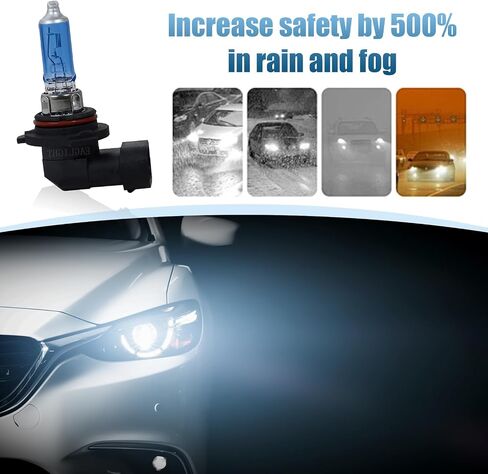 2 PCS Car HB3/9005 Halogen Bulb, 12V 100W P20D Lamp Base High Beam Low Beam Driving Shockproof Quartz Glass Super Bright Fog Light, Plug and Play Bulb, Suitable for Most Cars (White) in Saudi Arabia