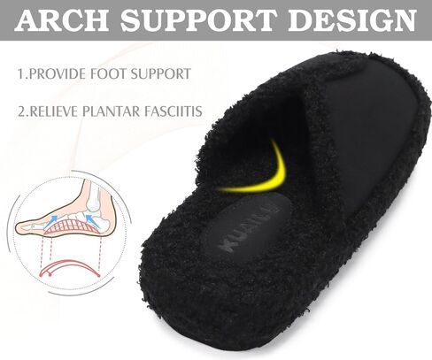 KUAILU Women Cozy Slippers Comfortable Suede Faux Fluff Warm Sherpa Lining House slippers for ladies Bedroom Memory Foam Cushioned Orthotic Open Toe Slides Thick Hard Sole Indoor&Outdoor (US Size 5-11) in Saudi Arabia