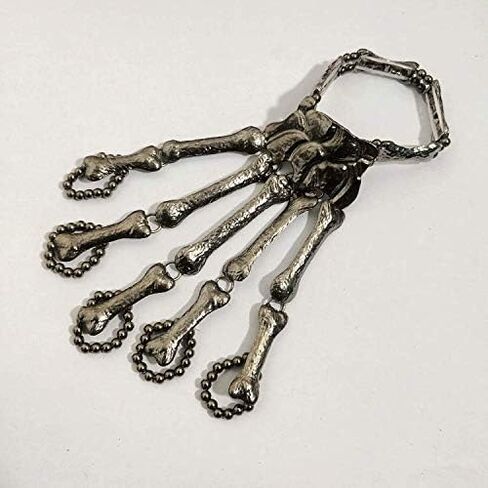 YERTTER النساء خمر الجمجمة أصابع هيكل عظمي معدني سوار حلقة الهيب هوب شارع الرقص تأثيري معصمه لجميع القديسين ومهرجان خاص (أسود) in Kuwait