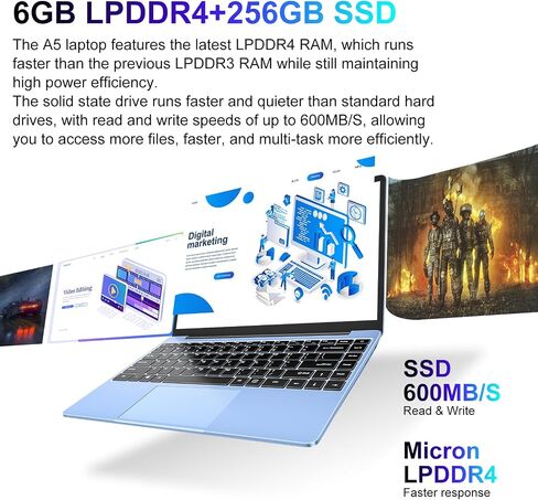 أجهزة الكمبيوتر المحمولة Ruzava Windows 10، 14 بوصة 6 جيجابايت ذاكرة الوصول العشوائي 128 جيجابايت SSD دعم 1 تيرابايت SSD توسيع، 1920x1080 FHD كمبيوتر محمول تقليدي للعمل والدراسة والترفيه - ذهبي in Saudi Arabia