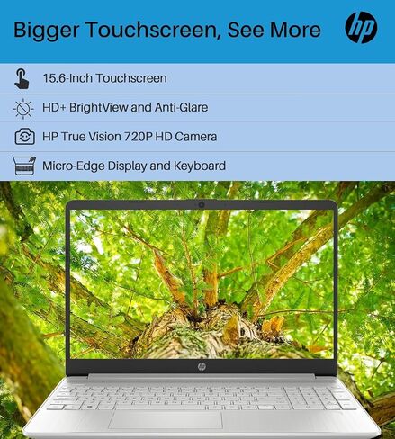 2022 Newest HP 17.3'' HD+ Touchscreen Laptop Business Computer, AMD Ryzen 5 5500U Hexa-Core (up to 4.0GHz), 16GB RAM, 1TB SSD, HDMI, Bluetooth 5, Webcam, Windows 11 w/ 3in1 Accessories, Silver in Kuwait