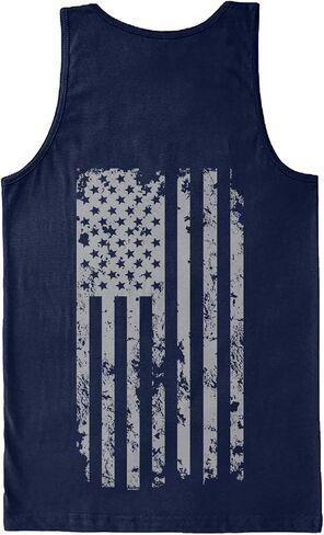 Haase Unlimited Silver American Flag - USA Patriotic Freedom Men's Tank Top in Kuwait