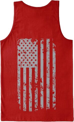 Haase Unlimited Silver American Flag - USA Patriotic Freedom Men's Tank Top in Kuwait