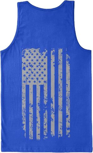 Haase Unlimited Silver American Flag - USA Patriotic Freedom Men's Tank Top in Kuwait