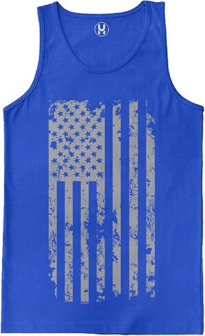 Haase Unlimited Silver American Flag - USA Patriotic Freedom Men's Tank Top in Kuwait