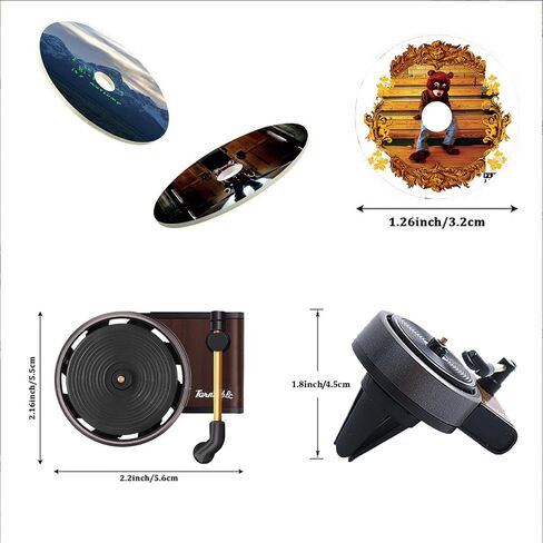 12PCS K Y Car Air Freshener Album Cover, with 2Pcs Record Player Vent Clips, Record Player Car Fresheners for Women and Men, Air Freshener Car Accessories for Music Fans Gift in Saudi Arabia