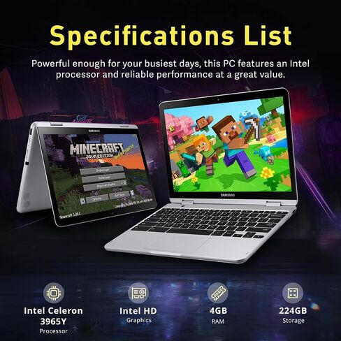 SAMSUNG 11.6" HD Chromebook, Intel Celeron Processor Up to 2.5GHz, 4GB Ram, 32GB eMMC SSD, Chrome OS (Renewed) in Saudi Arabia