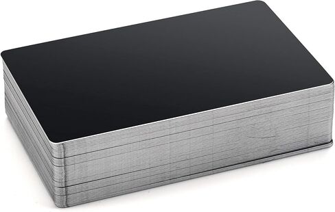 FALETO 50Pcs Metal Business Cards Aluminum Blanks Laser Engraved DIY Gift Cards 0.42mm Thick Black in Saudi Arabia