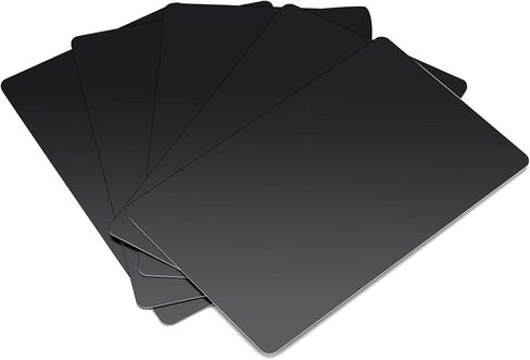 FALETO 50Pcs Metal Business Cards Aluminum Blanks Laser Engraved DIY Gift Cards 0.42mm Thick Black in Saudi Arabia