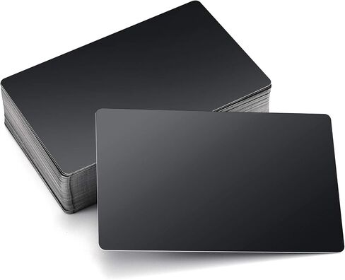 FALETO 50Pcs Metal Business Cards Aluminum Blanks Laser Engraved DIY Gift Cards 0.42mm Thick Black in Saudi Arabia