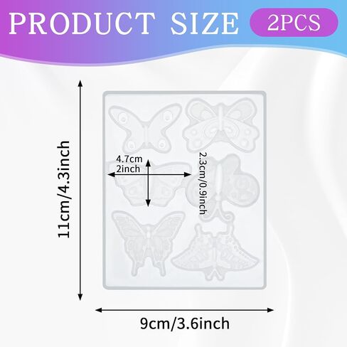 2 Pack Butterfly Silicone Mold 3D Butterfly Epoxy Resin Mold Butterfly Resin Mold 6 Styles Butterfly Jewelry Pendant Mold for Keychain Earring Necklace Brooch Crafts DIY Gifts(2) in Kuwait