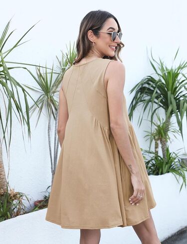 Qiaomai Womens Summer Casual Sleeveless Tank Dress V Neck Mini Dresses Beach Sundress in Saudi Arabia