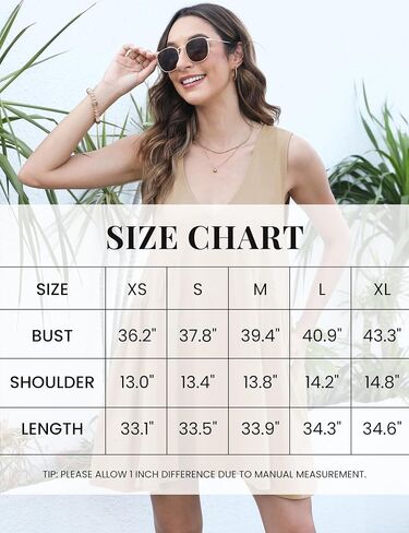 Qiaomai Womens Summer Casual Sleeveless Tank Dress V Neck Mini Dresses Beach Sundress in Saudi Arabia