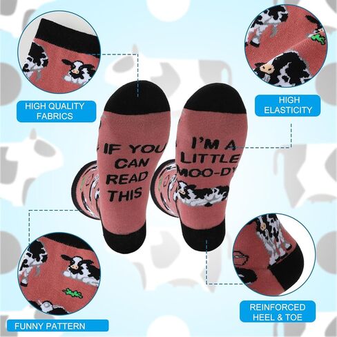 Jeyiour 6 Pairs Socks for Women Funny Cute Novelty Socks Unisex Crew Socks Animal Socks for Kids Adults Christmas Gifts in Kuwait