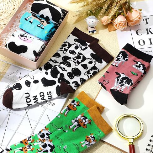 Jeyiour 6 Pairs Socks for Women Funny Cute Novelty Socks Unisex Crew Socks Animal Socks for Kids Adults Christmas Gifts in Kuwait