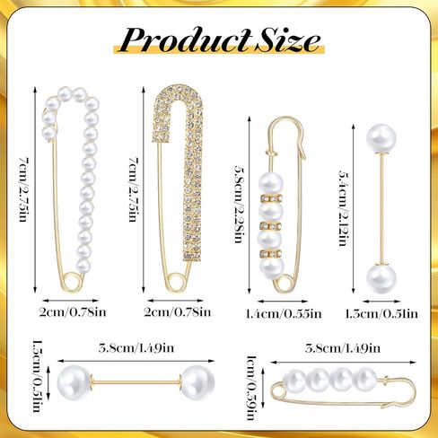 12Pcs Sweater Shawl Clips Retro Pearl Brooch Pins Women Decorative Safety Pins Faux Crystal Pearl Brooch Pins Clothing Shawl Clips Elegant Pearl Cardigan Collar Brooch Clips for Women Girls in Saudi Arabia