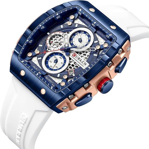 PASOY Luxury Chronograph Watches for Mens Rubber Strap Black Waterproof Date Analog Quartz Watch in Saudi Arabia