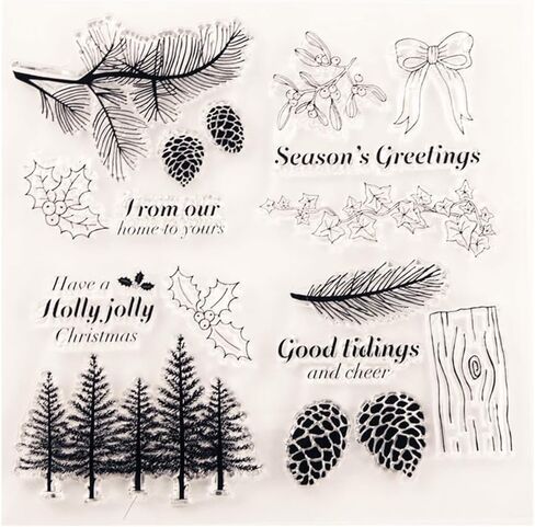 TIAMECH Pinecone واضح Stamps لصنع البطاقات غابة الصنوبر شفافة سيليكون ختم DIY بها بنفسك لوازم سكرابوكينغ النقش ورقة بطاقة الألبوم in Kuwait