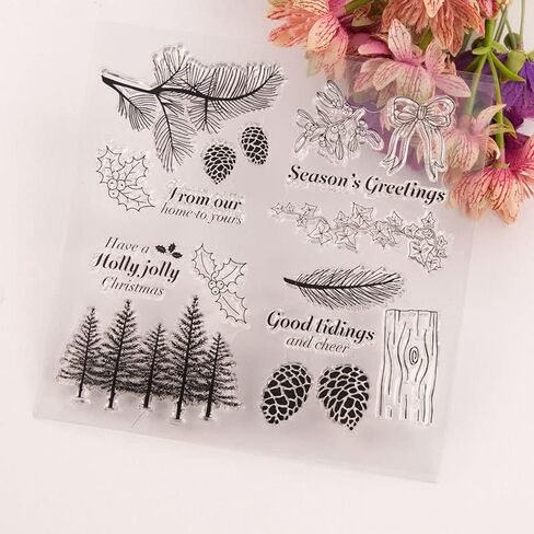 TIAMECH Pinecone واضح Stamps لصنع البطاقات غابة الصنوبر شفافة سيليكون ختم DIY بها بنفسك لوازم سكرابوكينغ النقش ورقة بطاقة الألبوم in Kuwait