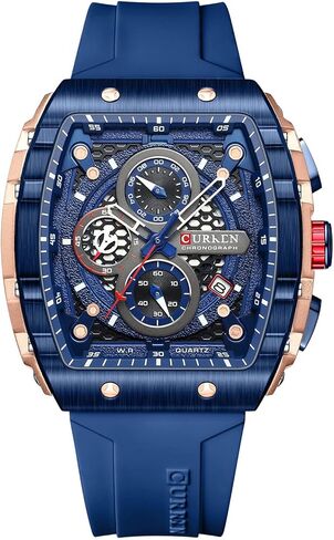 PASOY Luxury Chronograph Watches for Mens Rubber Strap Black Waterproof Date Analog Quartz Watch in Saudi Arabia