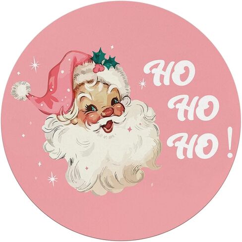 QUICQOD Christmas Winter Round Mouse Pads for Desk, Pink Santa Claus Portable Mouse Pad 8.7x8.7 Inches, Non-Slip Mousepads for Home Office Dorm Desk Decor Accessories, Teen Girls Gifts in Kuwait