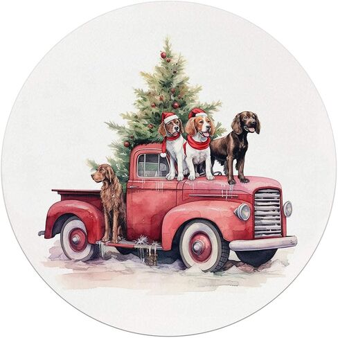 QUICQOD Christmas Winter Round Mouse Pads for Desk, Pink Santa Claus Portable Mouse Pad 8.7x8.7 Inches, Non-Slip Mousepads for Home Office Dorm Desk Decor Accessories, Teen Girls Gifts in Kuwait