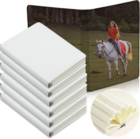 Zonon Sublimation Journal Blank Notebooks A6 190 Pages Thick Faux Leather Notebooks Sublimation Notebooks Leather Sublimation Journal Notebooks for Office Supplies, White in Saudi Arabia