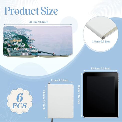 Zonon Sublimation Journal Blank Notebooks A6 190 Pages Thick Faux Leather Notebooks Sublimation Notebooks Leather Sublimation Journal Notebooks for Office Supplies, White in Saudi Arabia