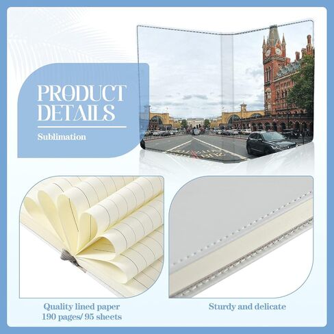 Zonon Sublimation Journal Blank Notebooks A6 190 Pages Thick Faux Leather Notebooks Sublimation Notebooks Leather Sublimation Journal Notebooks for Office Supplies, White in Saudi Arabia