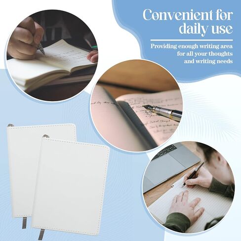 Zonon Sublimation Journal Blank Notebooks A6 190 Pages Thick Faux Leather Notebooks Sublimation Notebooks Leather Sublimation Journal Notebooks for Office Supplies, White in Saudi Arabia