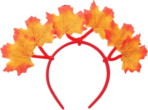 Fall Maple Leaf Headband Artificial Autumn Leaves Hair Bands Fall Leaf Hair Accessories for Women Orange Yellow in Kuwait