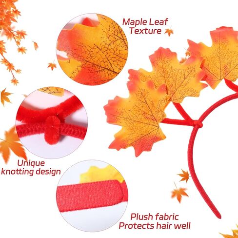 Fall Maple Leaf Headband Artificial Autumn Leaves Hair Bands Fall Leaf Hair Accessories for Women Orange Yellow in Kuwait