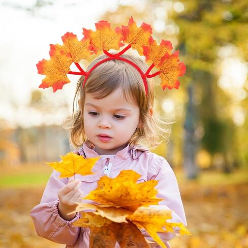 Fall Maple Leaf Headband Artificial Autumn Leaves Hair Bands Fall Leaf Hair Accessories for Women Orange Yellow in Kuwait